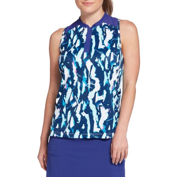 Slazenger Women's Fragment Back Slit Sleeveless Golf Polo New - Picture 1 of 4